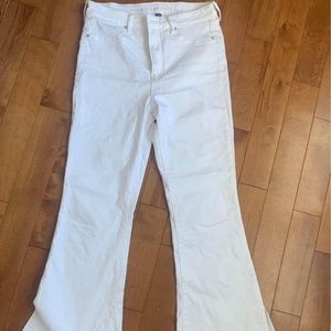 American eagle white flared jeans